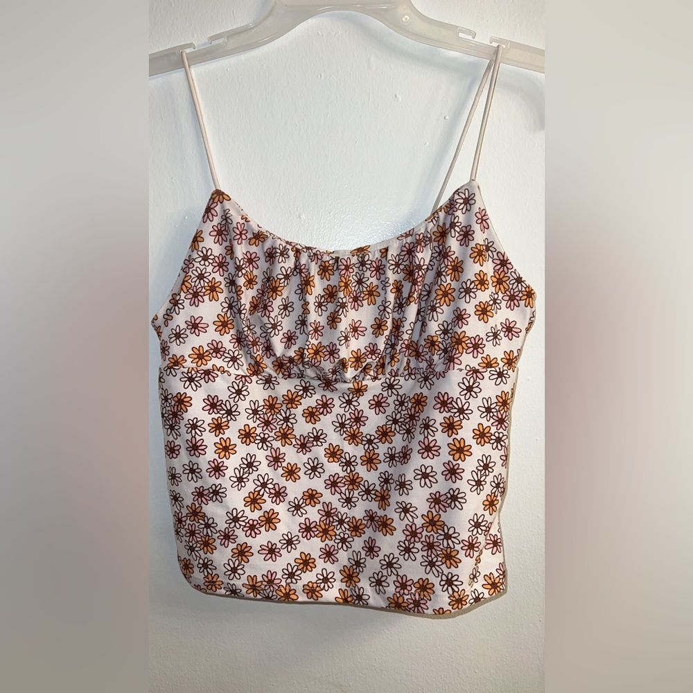 Floral cropped tank top